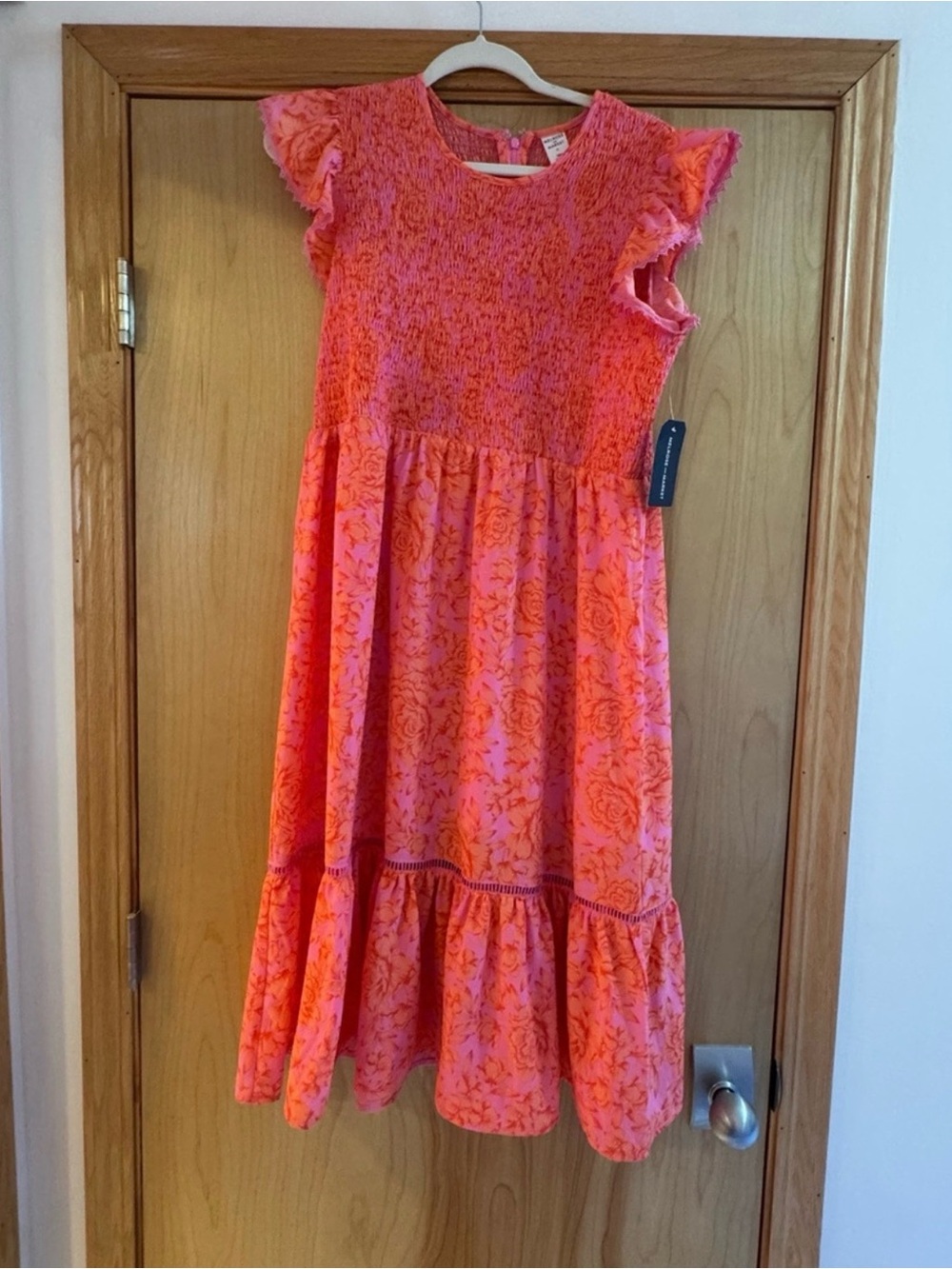 Pink Floral Smocked Dress - Unbranded